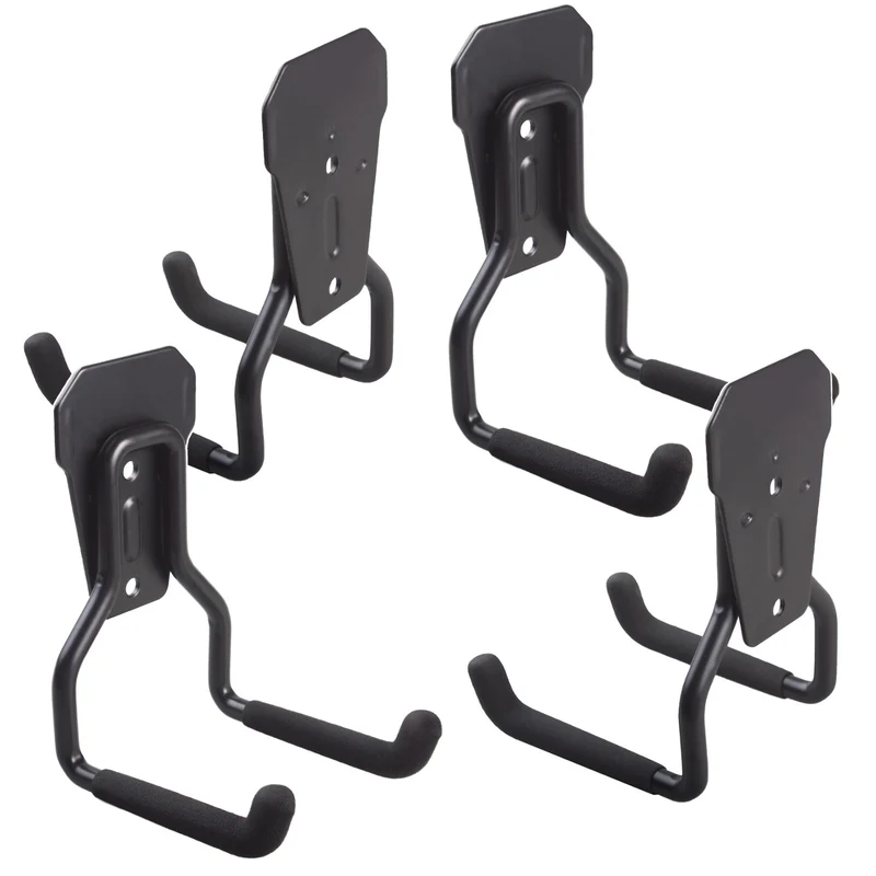 Maclean Wall Mount / Hanger for the Garage, for tires, gardening tools, ladders, and garden hoses, max. 35 kg, MC-439, 4 pieces