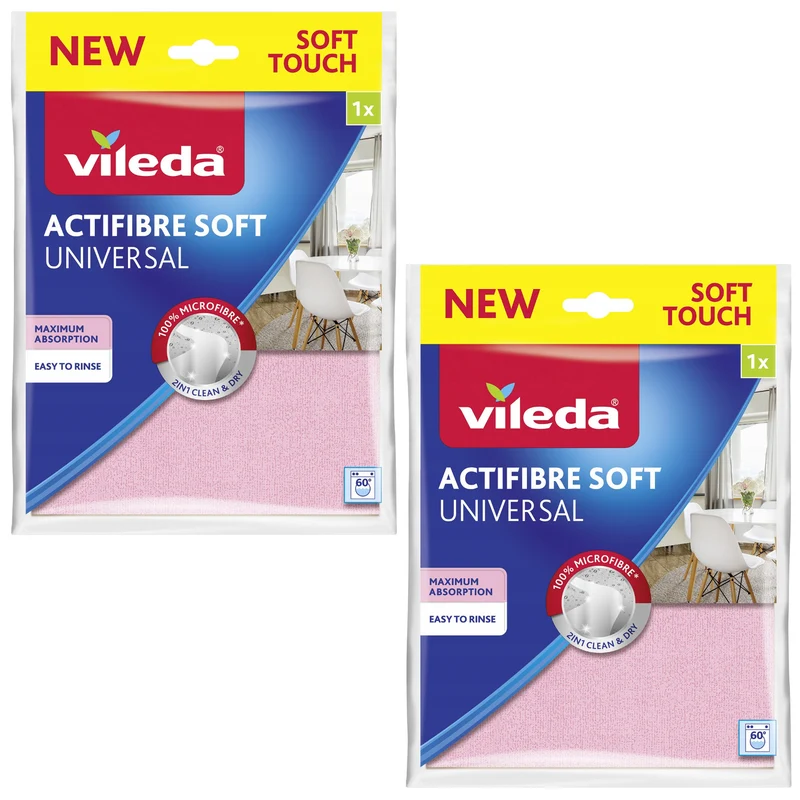 Multi-purpose microfiber cloth Vileda Actifibre Soft - 2 pieces