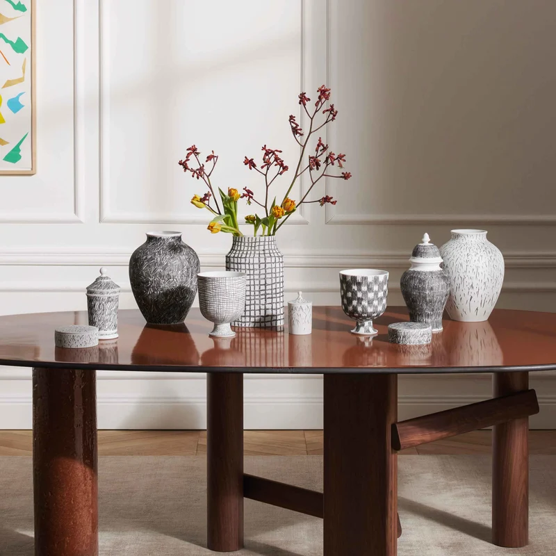 Porcelain Round Box Vase POST SCRIPTUM, designed by Formafantasma for Cassina