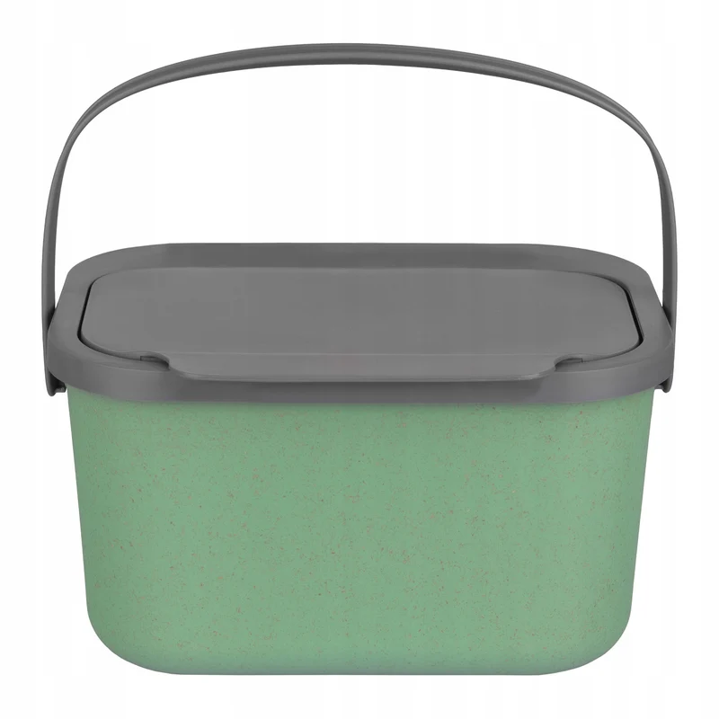 Bio-waste bin, 4.5-liter capacity, green with a gray lid, Mini Bini + 5 Practic charcoal filters