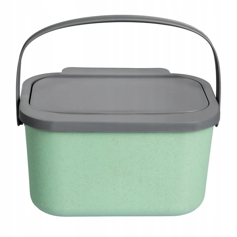 Bio-waste bin, 4.5-liter capacity, green with a gray lid, Mini Bini + 5 Practic charcoal filters