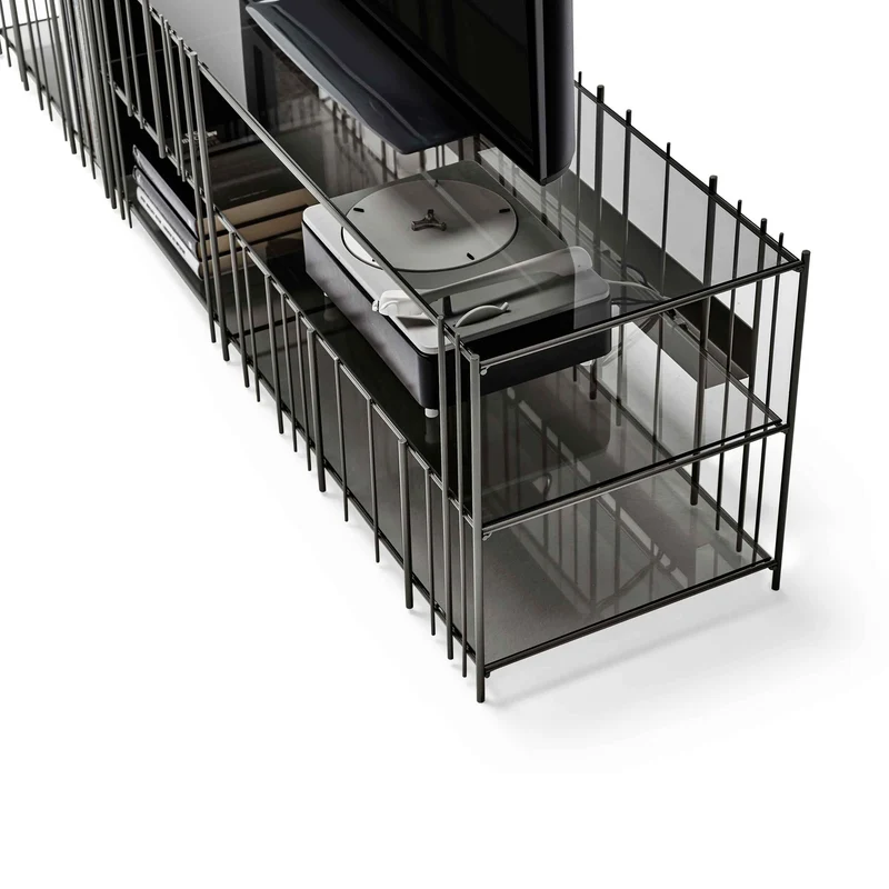 Metal TV Stand and Storage Unit METRICA PORTA TV by Ctrlzak Studio for Mogg