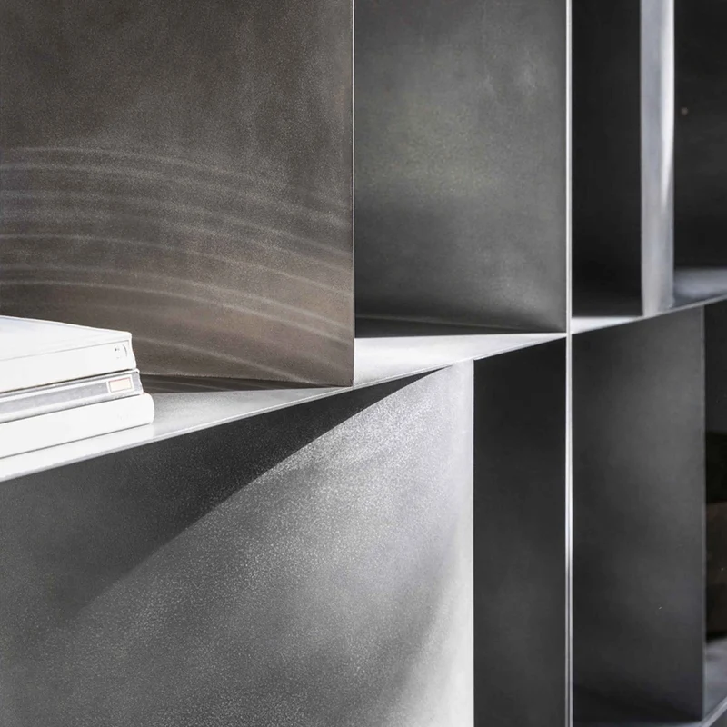Double Sided Metal Floor Standing Bookcase JUDD BASE by Alessandro Di Prisco for Mogg