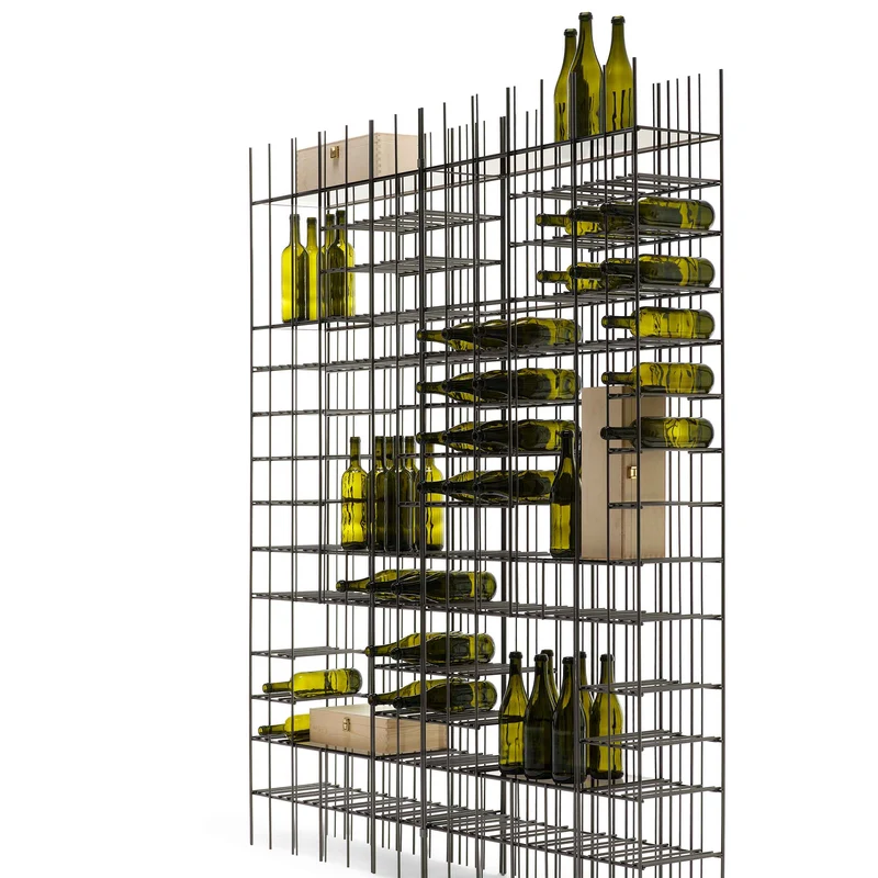 Metal Floor Standing Wine Rack METRICA WINERY by Ctrlzak Studio for Mogg