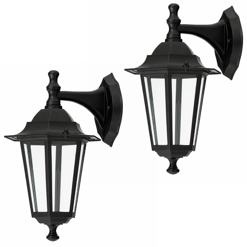 Rabalux Wall Sconce, Outdoor, IP43, E27, max 60W, Black, Velence, 2 pieces