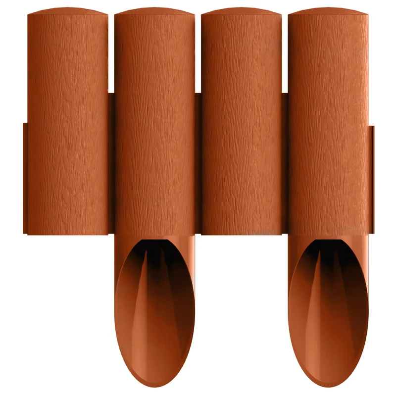 Cellfast Garden Fence, wood-grain finish, frost-resistant, 6.9 m long, brick-red, 34-043