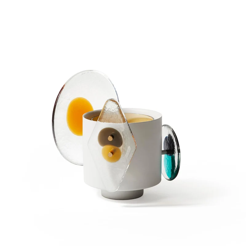 Painted Brass and Murano Glass Vase COLOURDISC, designed by Bethan Laura Wood for Cassina