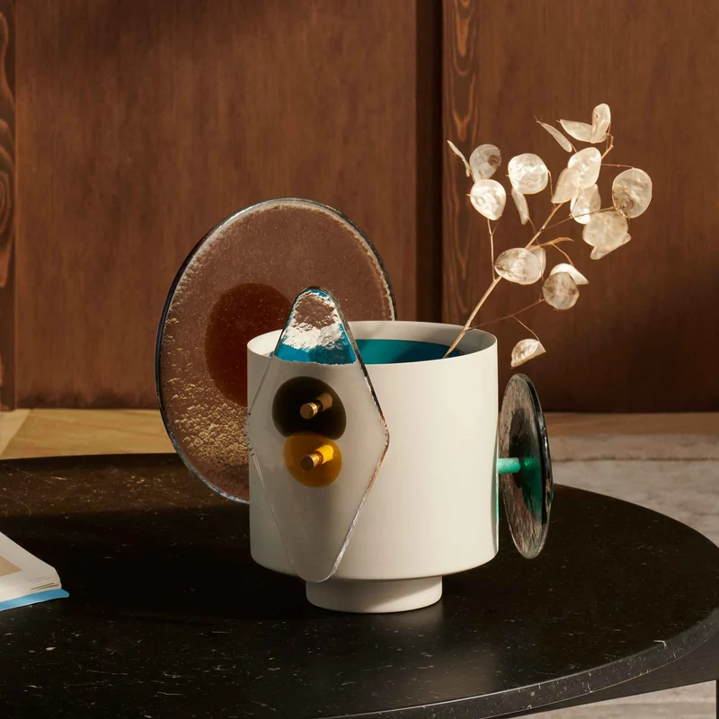 Painted Brass and Murano Glass Vase COLOURDISC, designed by Bethan Laura Wood for Cassina