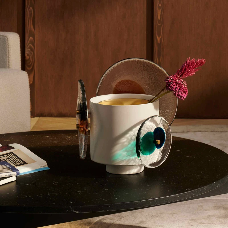 Painted Brass and Murano Glass Vase COLOURDISC, designed by Bethan Laura Wood for Cassina