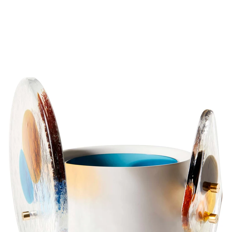 Painted Brass and Murano Glass Vase COLOURDISC, designed by Bethan Laura Wood for Cassina