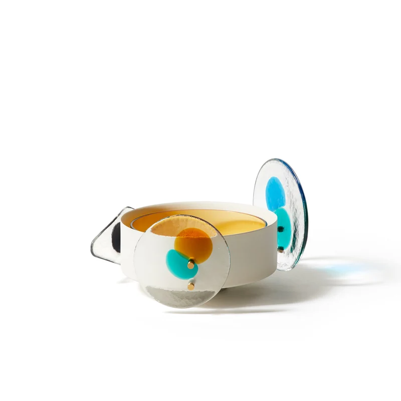 Painted Brass and Murano Glass Vase COLOURDISC, designed by Bethan Laura Wood for Cassina