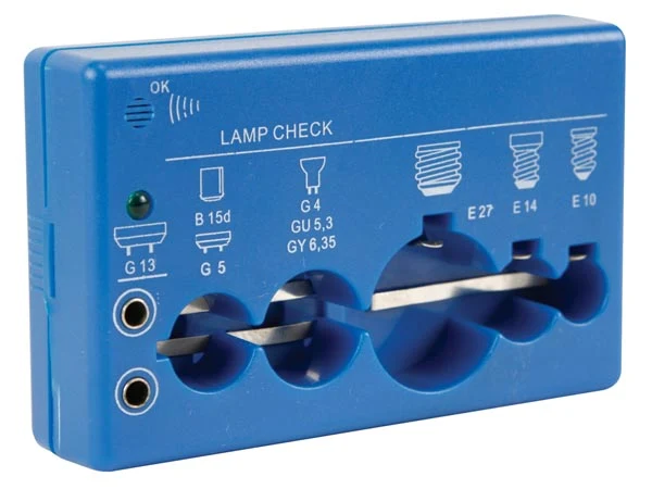 Velleman VTTEST8 Bulb Tester for G13, B15d/G5, G4/GU5.3/GY6.35, E27, E14, and E10 bulbs