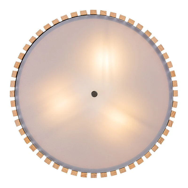 Rabalux Noxelle E27 3x MAX 25W IP20 Ceiling Light, Matte Black/Wood, 71420