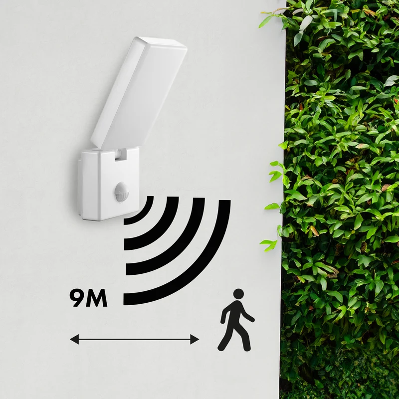 Maclean LED Light with Motion Sensor, PIR Motion Sensor, White, 10W, IP65, 800 lm, Neutral White (4000K) MCE516 W, 2 pieces