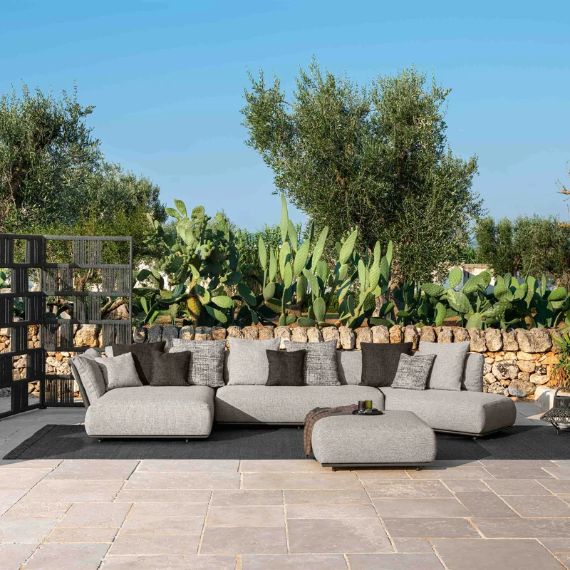 Outdoor Fabric Pouf SCACCO by Ludovica + Roberto Palomba for Talenti