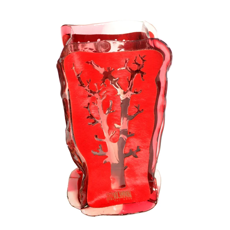 Leather and Resin Vase CERRADO L by Fratelli Campana for NativoCampana