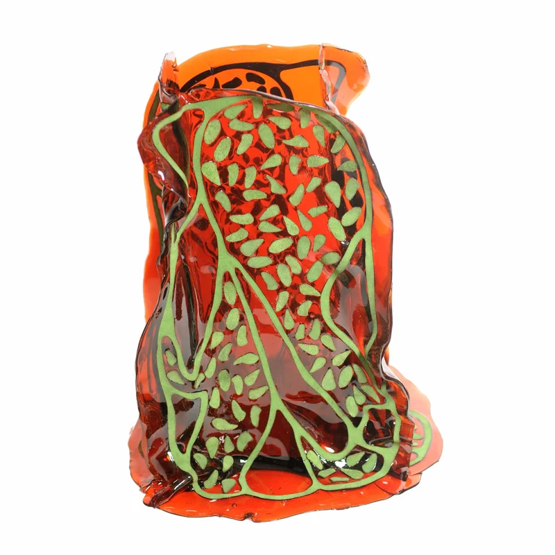 Leather and Resin Vase OLODUM by Fratelli Campana for NativoCampana
