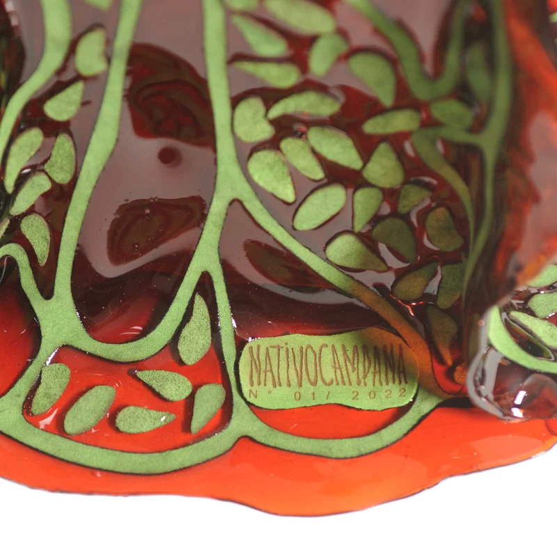Leather and Resin Vase OLODUM by Fratelli Campana for NativoCampana