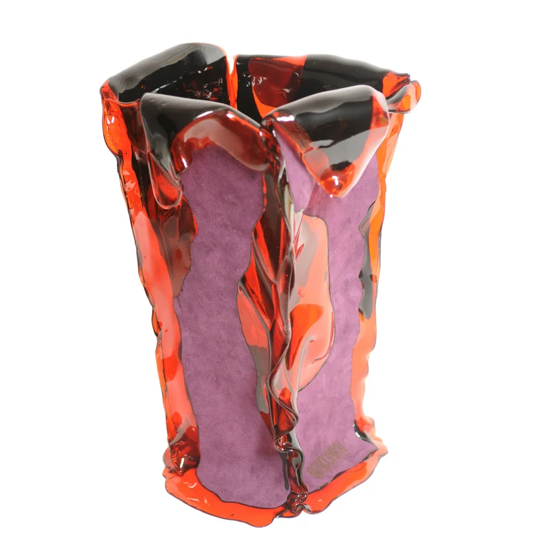 Leather and Resin Vase BROMELIA by Fratelli Campana for NativoCampana