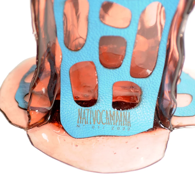 Leather and Resin Vase SAGARANA M by Fratelli Campana for NativoCampana