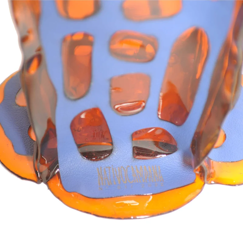 Leather and Resin Vase SAGARANA L by Fratelli Campana for NativoCampana