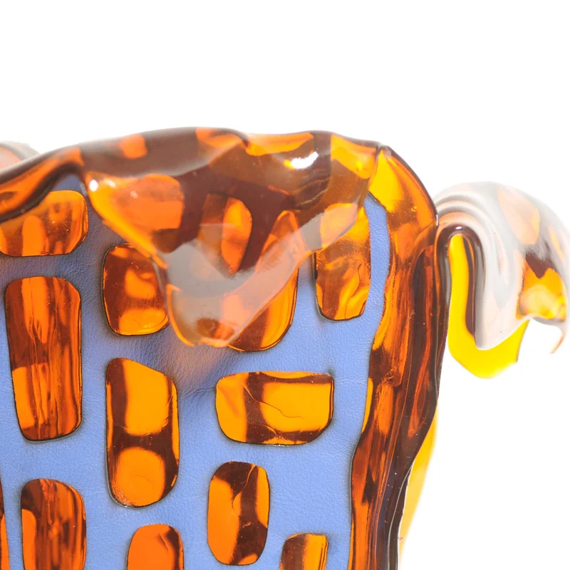 Leather and Resin Vase SAGARANA L by Fratelli Campana for NativoCampana