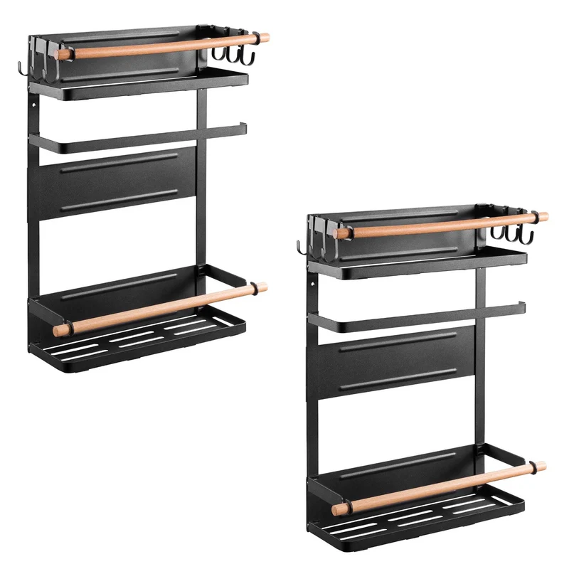 Maclean magnetic shelf for refrigerator / washing machine, black, 12kg max, MC-910, 2 pieces