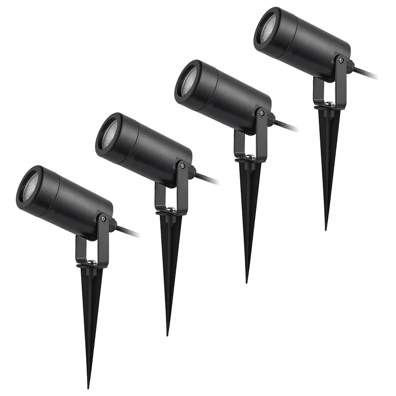 Rabalux Krobia Floor Lamp, IP65, black, GU10 base, max 4W, 7814, 4 pieces