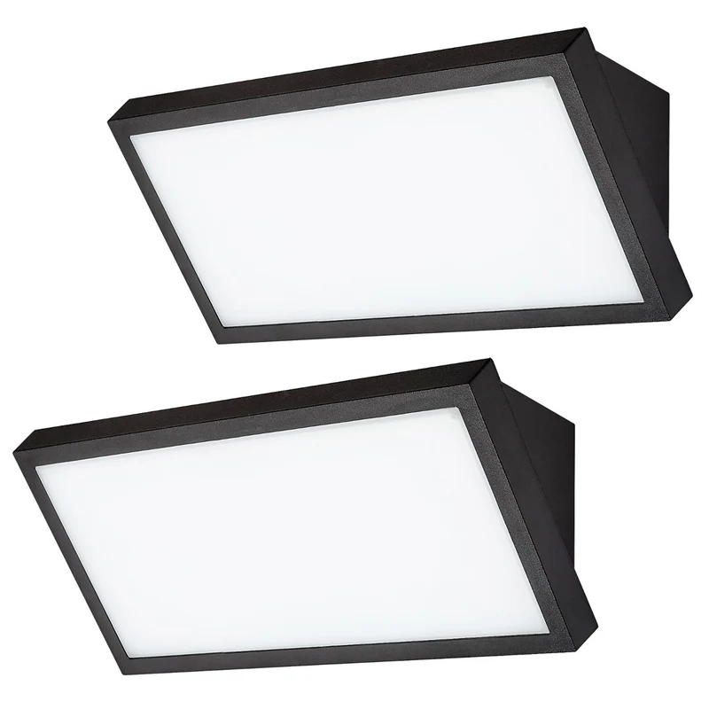 Rabalux Rapla2 LED 18W Light, Black, IP65, Energy Efficiency Class F, Color Temperature Adjustment: 2700, 4000, 6500 K, 77150, 2 pieces