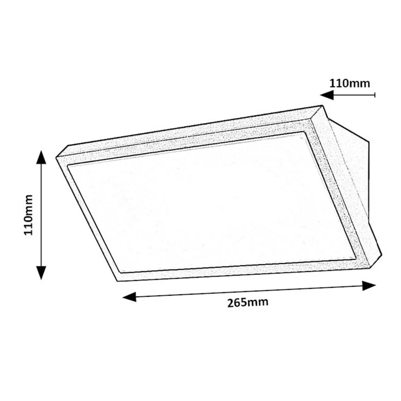 Rabalux Rapla2 LED 18W Light, Black, IP65, Energy Efficiency Class F, Color Temperature Adjustment: 2700, 4000, 6500 K, 77150, 2 pieces