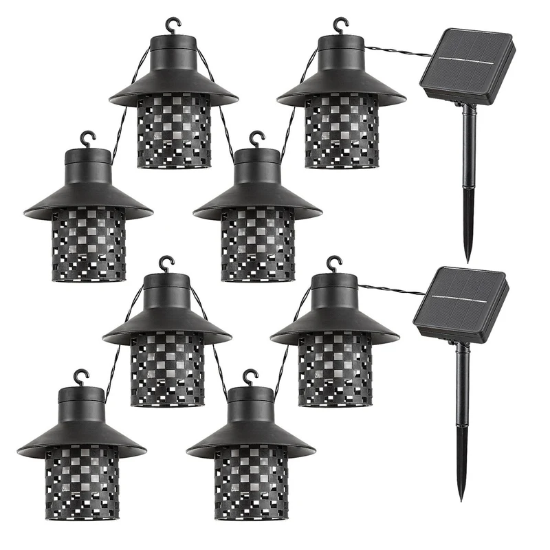 Rabalux Solar Lights, 4 fixtures, outdoor, IP44, black, Ximpu, 2 sets