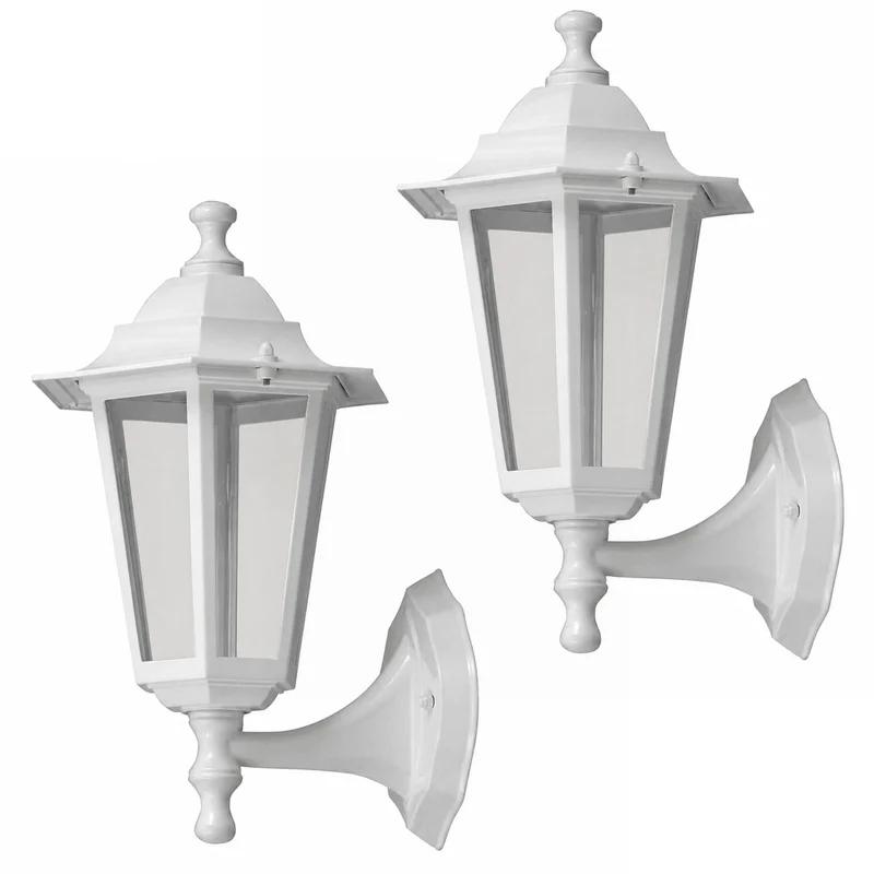 Rabalux Wall Sconce, Outdoor, IP43, E27, max 60W, White, Velence, 2 pieces