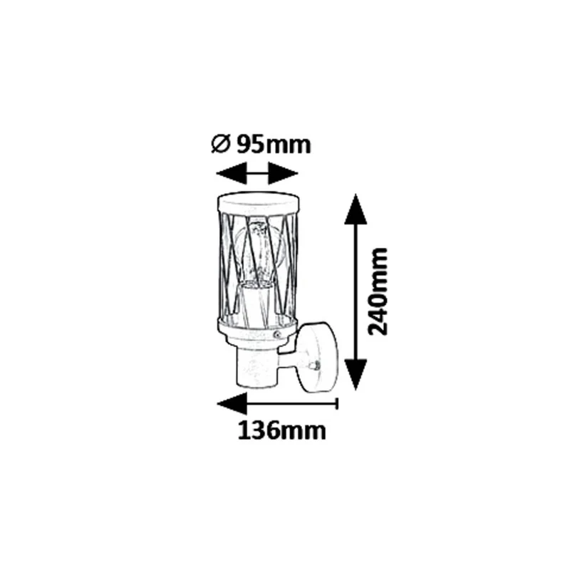 Rabalux Budapest Outdoor Wall Sconce, IP44, brown, E27 socket, max 40W, 8888, 2 pieces