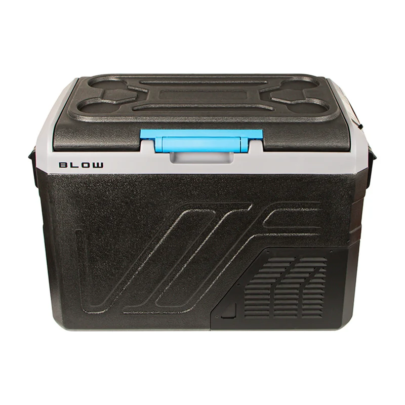 Blow Compressor-Powered Car Cooler, 35L capacity, touchscreen control panel, 12V, 24V, and 230V, USB-C port, 44-208#