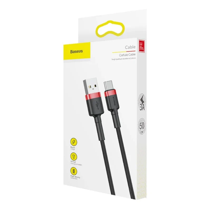 USB A plug - USB-C plug 1m CATKLF-B91 Red+Black Baseus cable