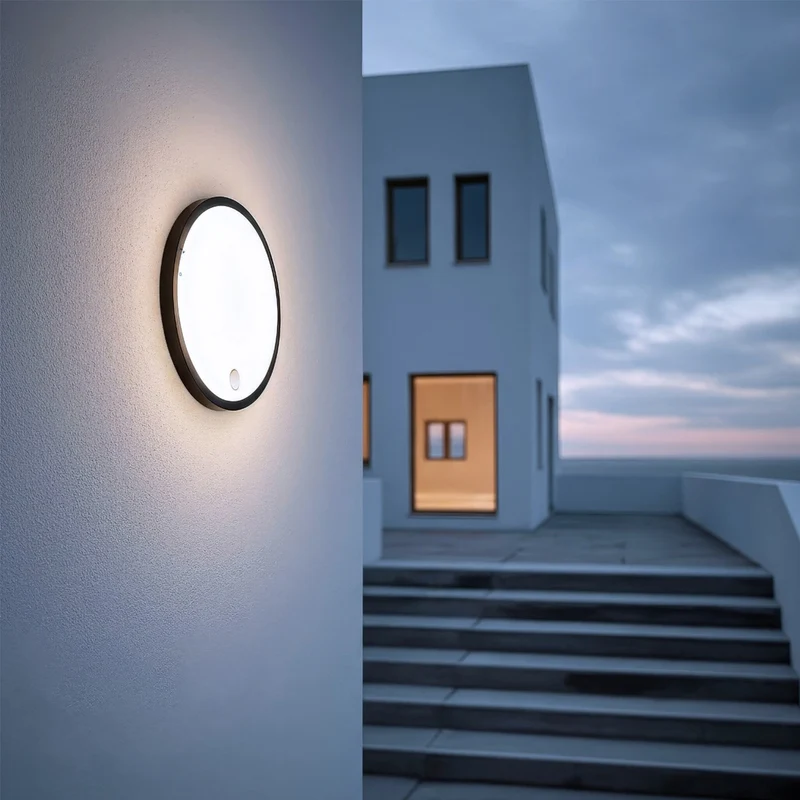 Maclean LED lamp with motion sensor, PIR sensor, black, 10W, IP65, 1000lm, neutral color, MCE525 B