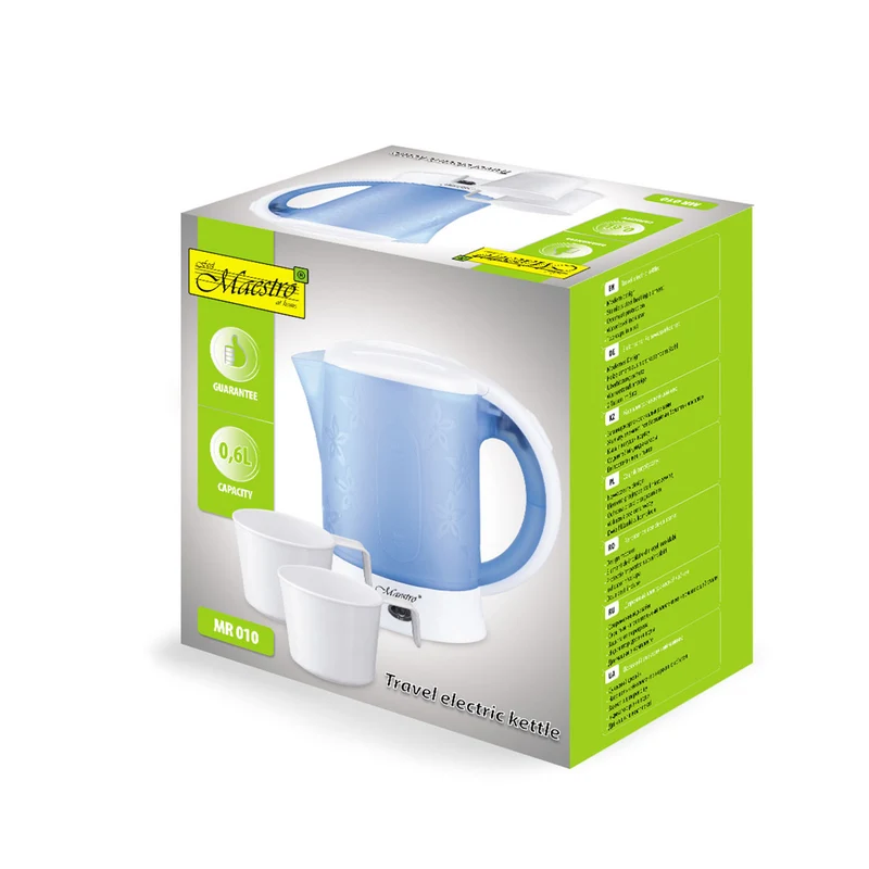 Maestro MR010 0.6L 600W travel kettle plus 2 cups