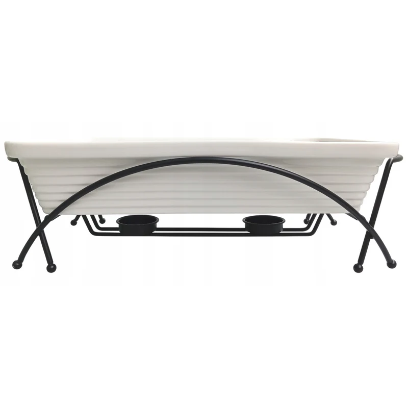 Maestro ceramic food warmer, rectangular, white color, capacity 2.4L, can be used in the oven, rack and lid with handle included, MR-11562-73
