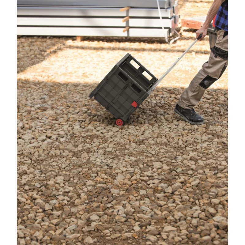 Kistenberg KCT4040 Folding Trolley Cart Box on Wheels Telescopic Handle 25kg Workshop Garage DIY Garden