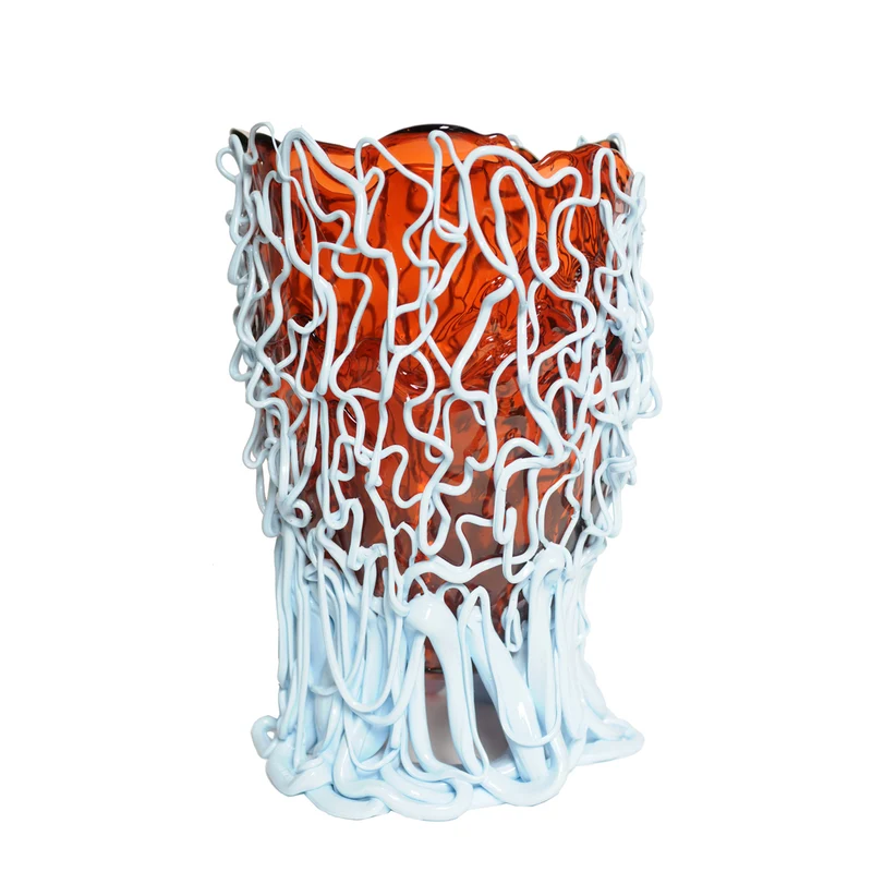 Resin Vase MEDUSA Red and Light Blue by Gaetano Pesce for Fish Design