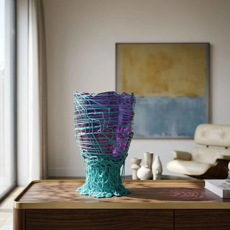 Resin Vase SPAGHETTI Purple by Gaetano Pesce for Fish Design
