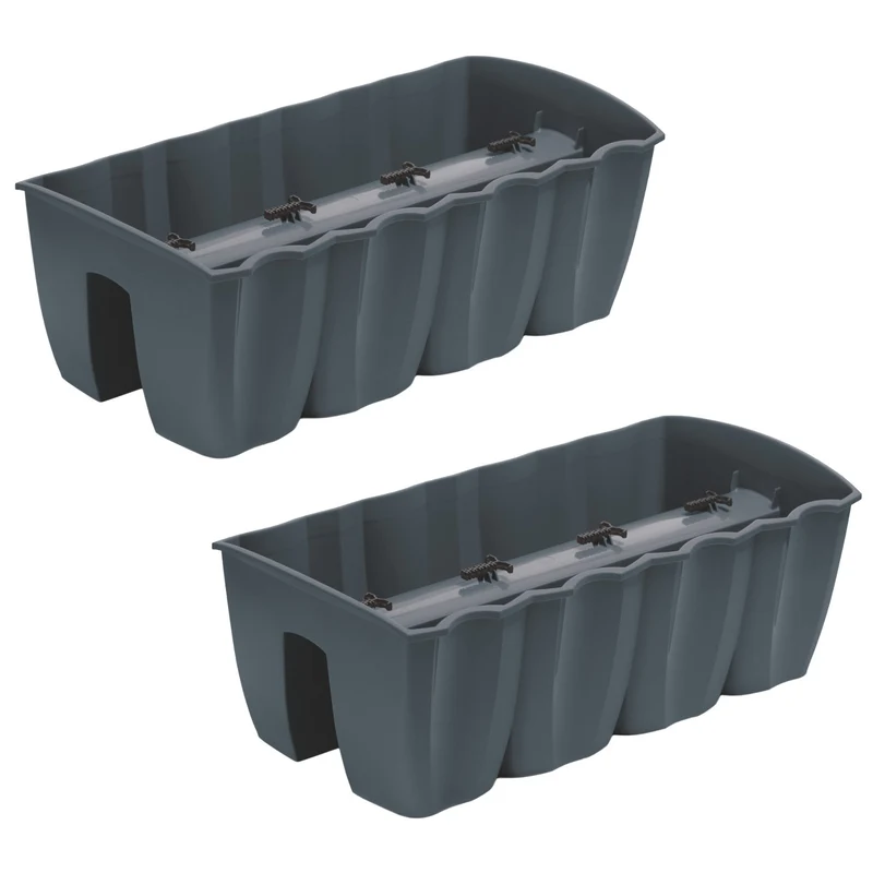 Balcony flower pot for balustrade DCRO600 - Anthracite, capacity 18L, 2 pieces