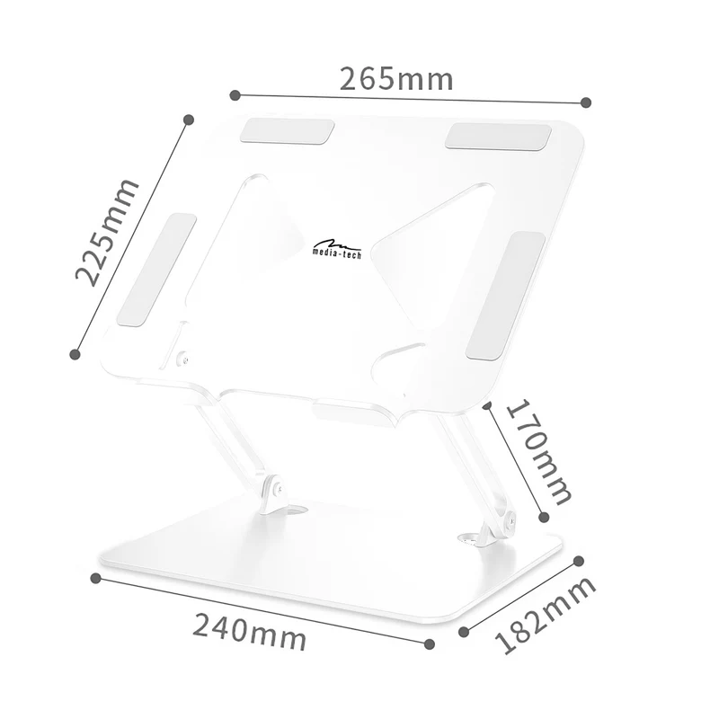 Adjustable, ergonomic laptop stand for 10-17 inch laptops LAPTOP STAND MT2661W, Mediatech