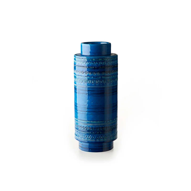 Ceramic Vase VASO ROCCHETTO Blue by Aldo Londi for Bitossi Ceramiche