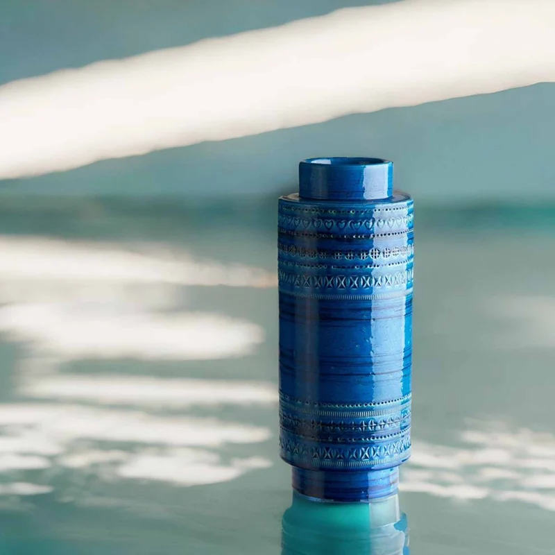 Ceramic Vase VASO ROCCHETTO Blue by Aldo Londi for Bitossi Ceramiche