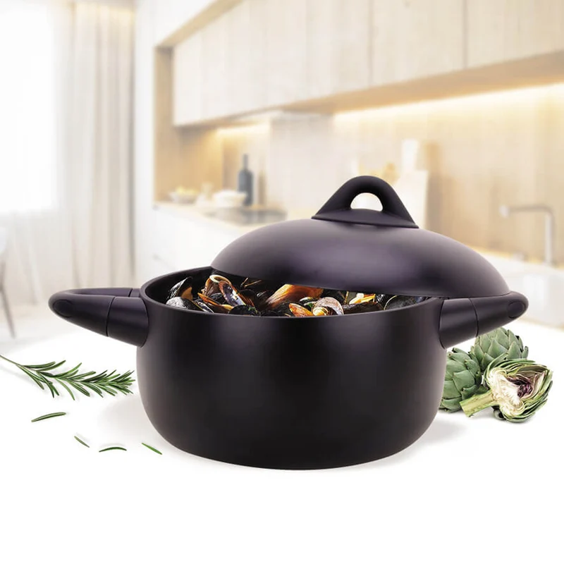 Cooking Pot with Lid, Robust Cast Aluminum, Ergonomic Design, Internal Non-stick Coating, Induction Bottom (diameter - ? 18 cm)