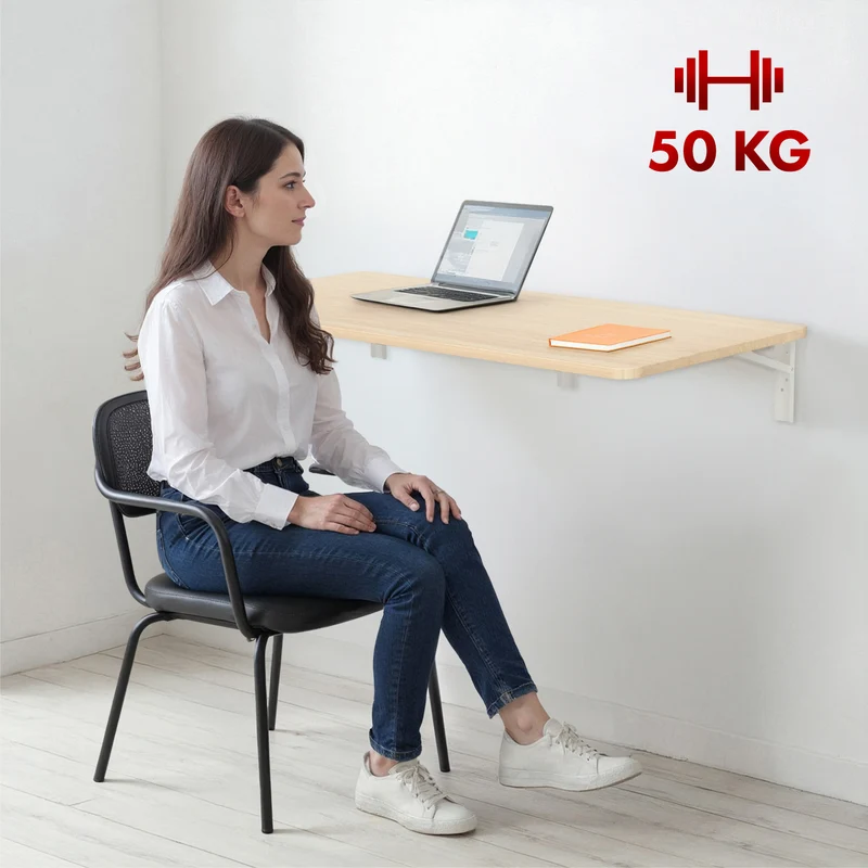Maclean folding shelf/top, light wood color, 100x40cm, max. 50 kg, MC-128 WD