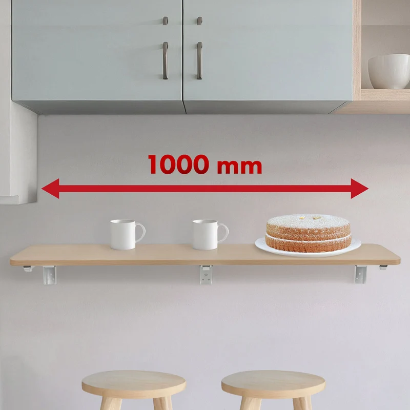 Maclean folding shelf/top, light wood color, 100x40cm, max. 50 kg, MC-128 WD