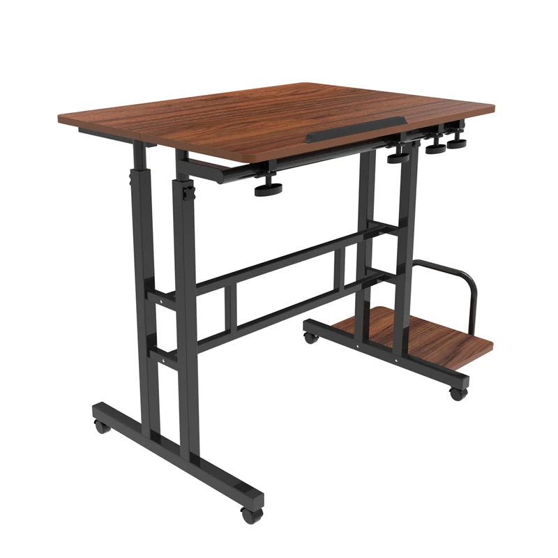 Maclean mobile laptop table desk, black, top 80x60cm, 50kg max, height adjustment 67-115 cm, MC-124 B