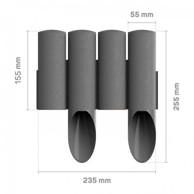 Cellfast Garden Fence, wood-grain finish, frost-resistant, 20.7 m long, graphite color, 34-044